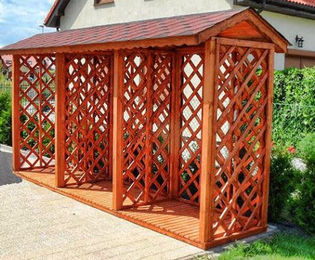 Dreváreň ODRA – mahagónový odtieň, pohľad z rohu