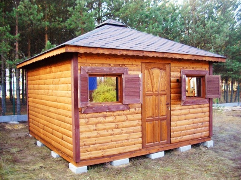 Drevený záhradný domček GERLACH ZRUB s imitáciou zruboviny namiesto masívnej guľatiny, 400x300 cm