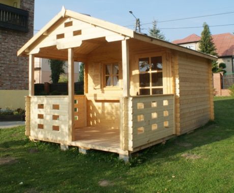 Drevený záhradný domček RIGA – bočný pohľad s deleným oknom