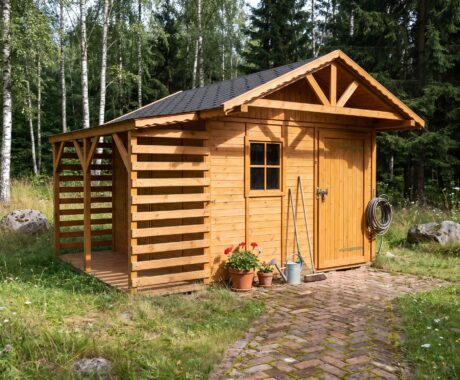 Záhradný domček BESKYDEK – vizualizácia: letné popoludnie – pohľad 4